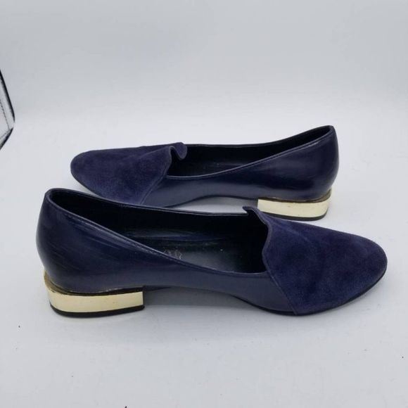 Aldo Womens Abbatha Loafer Flat Shoes Blue Leather Slip On Almond Toe 6 EUR 36 - Picture 4 of 9